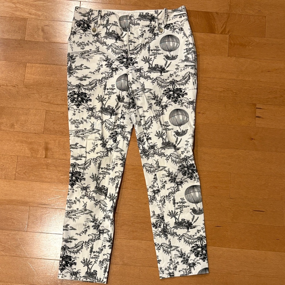 Black and White Toile Patterned Pants